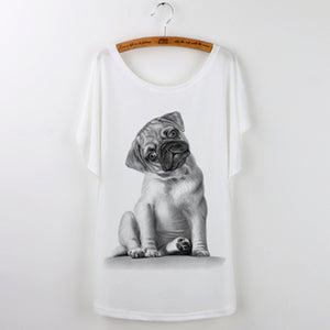 Funny French Bulldog Tee Tops Femme TT-Shirt