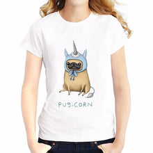 Load image into Gallery viewer, Unicorn pugicorn funny women TT-shirt
