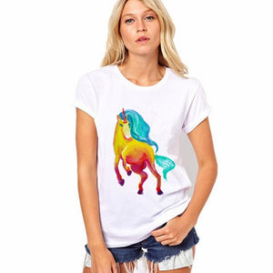 Woman Fashion Tops Ladies Casual Unicorn TT-Shirt
