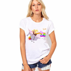 Woman Fashion Tops Ladies Casual Unicorn TT-Shirt